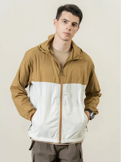 Thin jackets with contrast color and sun protection