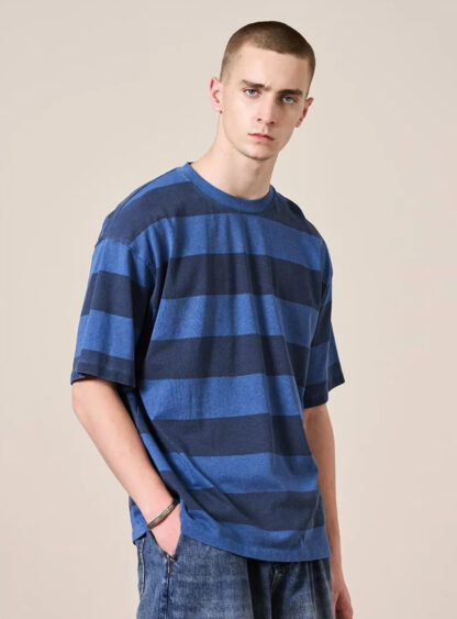 Oversize 310g t-shirt in vintage washed blue