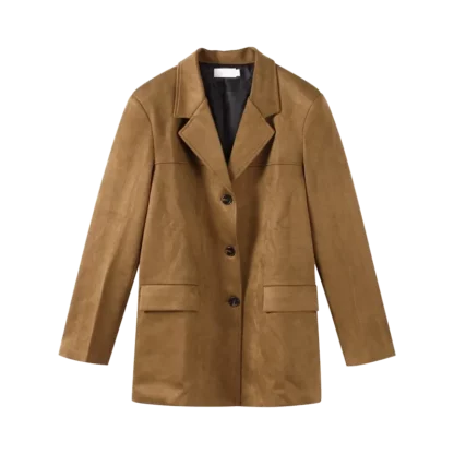 Brown jacket with single breasted design