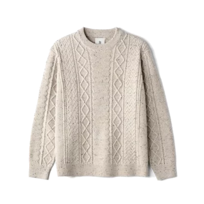 High quality sweater with cable knit design