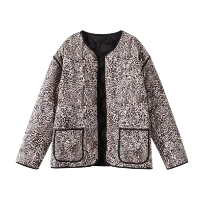 Retro patchwork jacket with leopard print