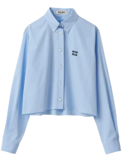 logo-embroidered cotton shirt