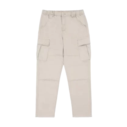 Regular straight cargo pants in beige