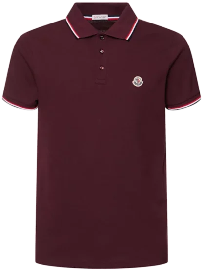 Tricolour-trimmed cotton piquet polo