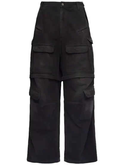 Bleached cotton cargo pants