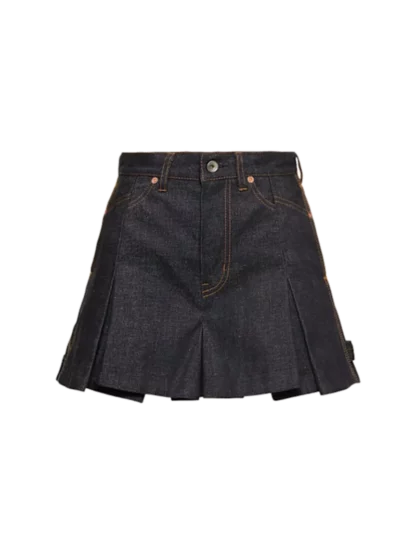 Cotton denim skort