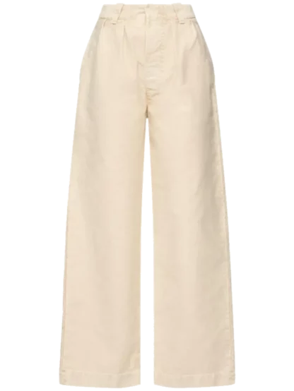 Mid rise cotton wide pants