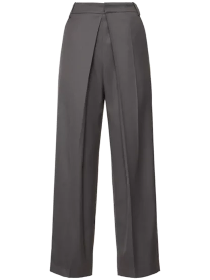 Wool blend wide pants