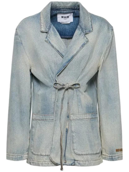 Cotton denim blazer