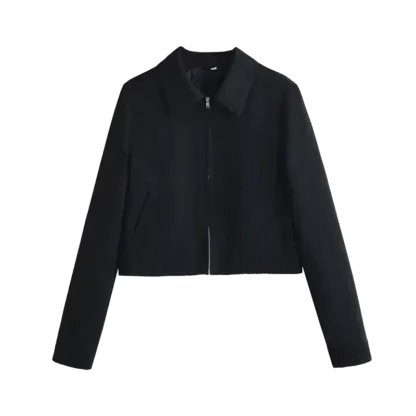 Short lapel jacket in black